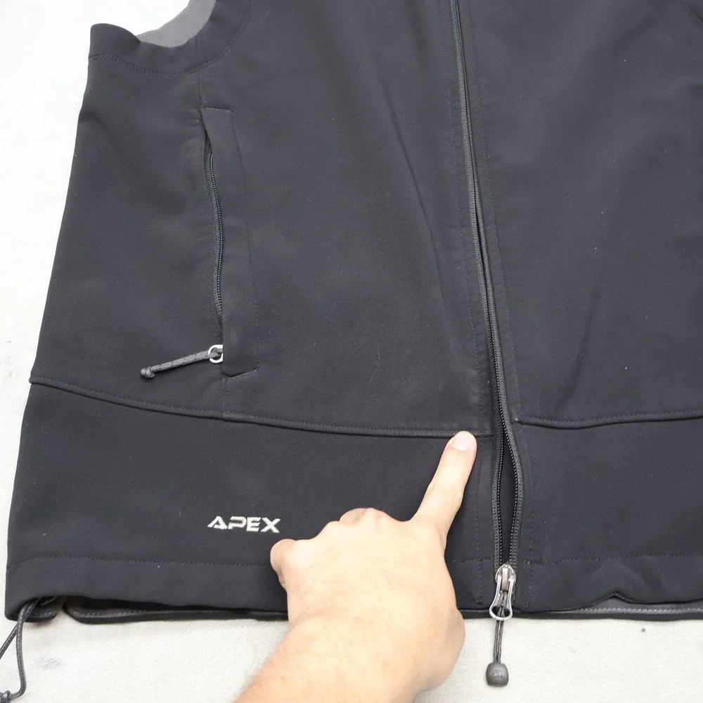 North Face Vest Men Medium Black‎ Apex Softshell Fleece Lined Gorpcore Hiking